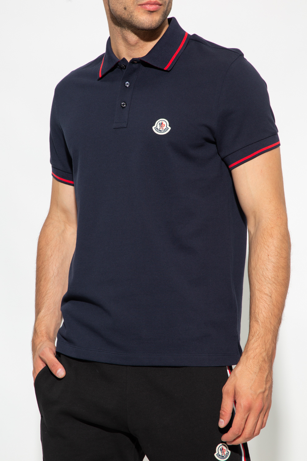 Navy blue Polo shirt with short sleeves Moncler Polo Ralph